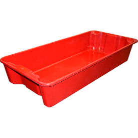 MFG - Molded Fiberglass Companies 7801085280W Molded Fiberglass Nest and Stack Tote 780108 with Wire - 42-1/2" x 20" x  7-1/2", Pkg Qty 5, Red image.