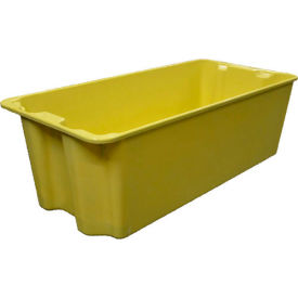MFG - Molded Fiberglass Companies 7800085126W Molded Fiberglass Nest and Stack Tote 780008 with Wire - 42-1/2" x 20" x 14-1/4", Yellow image.