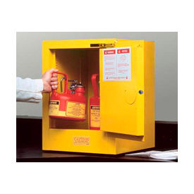 JUSTRITE SAFETY GROUP 890420 Justrite Flammable Liquid Cabinet, 4 Gallon, Self-Close Single Door Vertical Storage image.