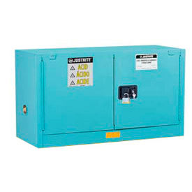 Justrite Safety Group 891702 Justrite® Acid Corrosive Vertical Storage Piggyback Cabinet w/ Manual Door, 43"W x 18"D x 24"H image.