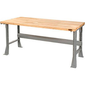 Global Industrial 488009 Global Industrial™ Assembly Workbench, 72 x 36", Flared Leg, Maple Butcher Block Square Edge image.