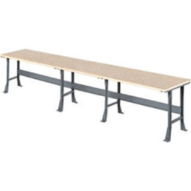 Global Industrial 488022 Global Industrial™ Extra Long Workbench w/ Shop Top Safety Edge, 180"W x 30"D, Gray image.