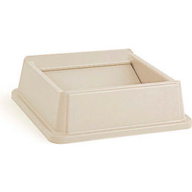 Rubbermaid Commercial Products FG266400BEIG Lid For 35 & 50 Gallon Square Rubbermaid Waste Receptacles - Beige image.