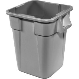Rubbermaid Commercial Products FG352600GRAY 28 Gallon Square Rubbermaid Brute Waste Receptacles - Gray image.