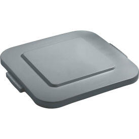 Rubbermaid Commercial Products FG353900GRAY Flat Lid For 40 Gallon Square Rubbermaid Brute Waste Receptacles - Gray image.