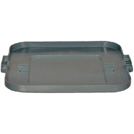 Rubbermaid Commercial Products FG352700GRAY Flat Lid For 28 Gallon Square Rubbermaid Brute Waste Receptacles - Gray image.
