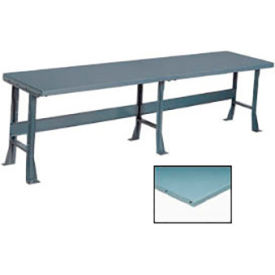 Global Industrial Production Workbench w/ Steel Square Edge Top 144"W x 36"D Gray 