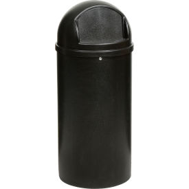 Rubbermaid Commercial Products FG817088BLA 25 Gallon Rubbermaid Marshal Waste Receptacles - Black image.