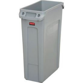 Rubbermaid Commercial Products FG354060GRAY Rubbermaid® Slim Jim® Recycling Can, 23 Gallon, Gray image.