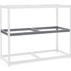 Global Industrial 502415 Global Industrial™ Additional Shelf, Double Rivet Channel, No Deck, 96"W x 24"D, Gray image.