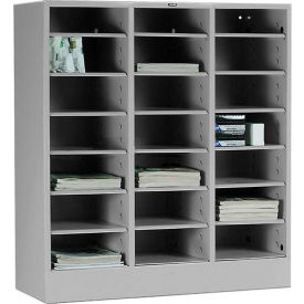 Tennsco Corp 4075-LGY Tennsco Literature Organizer Cabinet 4075-LGY - 21 Opening Letter Size - Light Grey image.