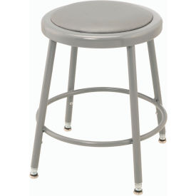 Global Industrial 506342 Interion® Big and Tall Steel Shop Stool - Vinyl  Gray image.