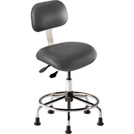 Bio Fit ETS-M-HG-C-FFAC-P28542 ROYAL BioFit Manager Chair Multifunctional Control- Height 21 - 28" - Blue Vinyl - Chrome Frame  image.