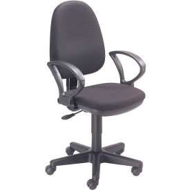 Global Industrial 506751BK Interion® Multifunctional Chair With Mid Back, Fixed Arms, Fabric, Black image.