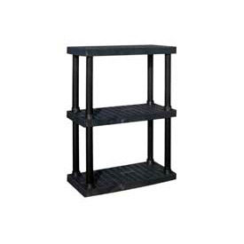 Spc Industrial Structural Plastics Corp. AS3616X3 Structural Plastic Adjustable Vented Shelving, 36"W x 16"D x 45"H, Black image.