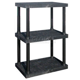 Spc Industrial Structural Plastics Corp. AS3624X3 Structural Plastic Adjustable Vented Shelving, 36"W x 24"D x 45"H, Black image.