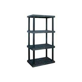 Spc Industrial Structural Plastics Corp. AS3624X4 Structural Plastic Adjustable Vented Shelving, 36"W x 24"D x 72"H, Black image.