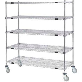 Global Industrial 558802A Nexel® Open Sided Wire Stock Picker Truck w/5 Wire Shelves, 800 lb. Cap, 60"L x 24"W x 69"H image.