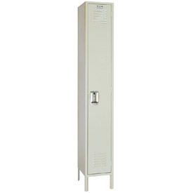 Lyon Workspace Products PP5002 Lyon® 1-Tier 1 Door Locker, Recessed Handle, 12"W x 12"D x 66"H, Putty, Unassembled image.