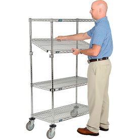 Global Industrial 580554A Nexel® E-Z Adjust Wire Shelf Truck, 1200 lb. Capacity, 36"L x 24"W x 60"H image.