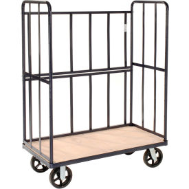 Global Industrial 585288 Global Industrial™ 3 Sided Steel Truck, 2 Shelves, 1200 lb. Capacity, 48"L x 24"W x 61"H image.