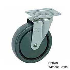 Casters, Wheels & Industrial Handling 499-3RB Faultless Swivel Plate Caster 499-3RB 3" Polyurethane Wheel with Brake image.