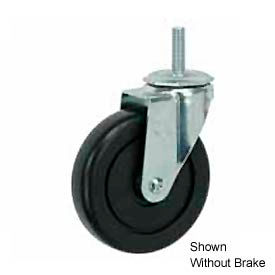 Casters, Wheels & Industrial Handling G460S-4RB Faultless Swivel Threaded Stem Caster G460S-4RB 4" Polyolefin Wheel with Brake image.