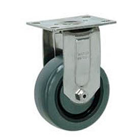 Casters, Wheels & Industrial Handling S8796-4 Faultless Stainless Steel Rigid Plate Caster S8796-4 4" Polyurethane Wheel image.
