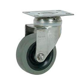 Casters, Wheels & Industrial Handling S890-5 Faultless Stainless Steel Swivel Plate Caster S890-5 5" TPR Wheel image.