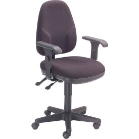 Global Industrial 594140BK Interion® Task Chair With 19"H Back & Adjustable Arms, Fabric, Black image.