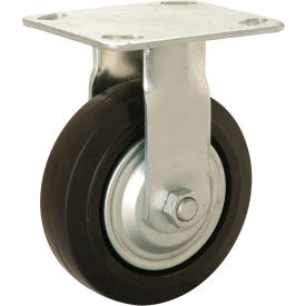 Global Industrial 601212 Global Industrial™ Heavy Duty Rigid Plate Caster 5" Mold-on Rubber Wheel 350 lb. Capacity image.