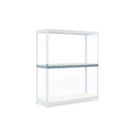 Global Industrial 601644A Global Industrial™ Additional Shelf, Double Rivet, Wood Deck, 96"W x 36"D, Gray image.