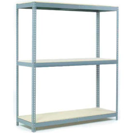 Global Industrial B2297139 Global Industrial 3 Shelf, Wide Boltless Shelving, 72"W x 48"D x 60"H, Wood Deck, USA image.