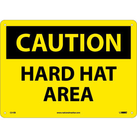 National Marker Company C-31EB Safety Signs - Caution Hard Hat Area - Fiberglass image.