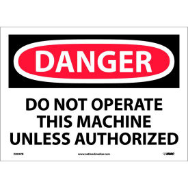 National Marker Company D205PB Safety Signs - Danger Do Not Operate - Vinyl 10"H X 14"W image.