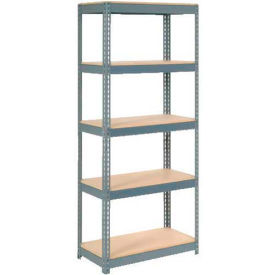 Global Industrial B2297367 Global Industrial 5 Shelf, Extra HD Boltless Shelving, Starter, 36"W x 12"D x 84"H, Wood Deck, USA image.