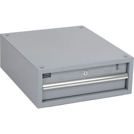 Global Industrial 606957GY Global Industrial™ Steel Drawer W/ Cylinder Lock, 17-1/4"W x 20"D, Gray image.