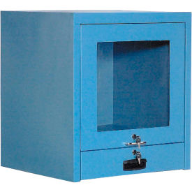 Global Industrial 607294BL Global Industrial™ Countertop CRT Computer Cabinet, Blue image.