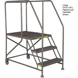 Tri Arc Mfg WLWP152436  Mobile 5 Step Steel 24"W X 36"L Work Platform Ladder With Handrails - WLWP152436 image.
