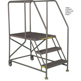 Tri Arc Mfg WLWP142448  Mobile 4 Step Steel 24"W X 48"L Work Platform Ladder With Handrails - WLWP142448 image.