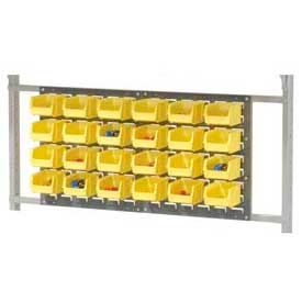 Global Industrial 651441 Global Industrial™ (1)36" Louver Panel with 24 Yellow Bins For 48" Bench - Gray image.