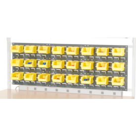 Global Industrial 651443 Global Industrial™ (1)18" Louver & (1)36" Louver Panel Kit with 24 Yellow Bins For 60" Bench GY image.