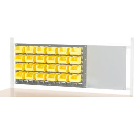 Global Industrial 651444 Global Industrial™ (1)36" Louver & (1)18" Steel Panel Kit with 24 Yellow Bins For 60" Bench, GY image.