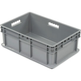 Global Industrial 662124 Global Industrial™ Solid Straight Wall Container, 23-3/4"Lx15-3/4"Wx8-1/4"H, Gray image.