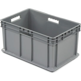 Global Industrial 662125 Global Industrial™ Solid Straight Wall Container, 23-3/4"Lx15-3/4"Wx12-1/4"H, Gray image.