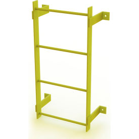 Tri Arc Mfg WLFS0104-Y 4 Step Steel Standard Uncaged Fixed Access Ladder, Yellow - WLFS0104-Y image.