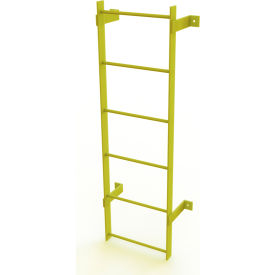 Tri Arc Mfg WLFS0106-Y 6 Step Steel Standard Uncaged Fixed Access Ladder, Yellow - WLFS0106-Y image.