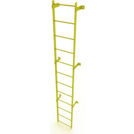 Tri Arc Mfg WLFS0112-Y 12 Step Steel Standard Uncaged Fixed Access Ladder, Yellow - WLFS0112-Y image.