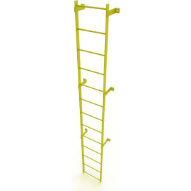 Tri Arc Mfg WLFS0113-Y 13 Step Steel Standard Uncaged Fixed Access Ladder, Yellow - WLFS0113-Y image.