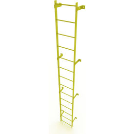 Tri Arc Mfg WLFS0114-Y 14 Step Steel Standard Uncaged Fixed Access Ladder, Yellow - WLFS0114-Y image.